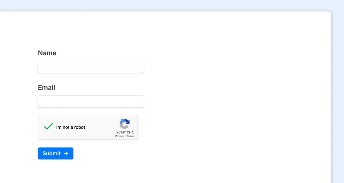 Creating a form with reCAPTCHA in Sirnia Forms